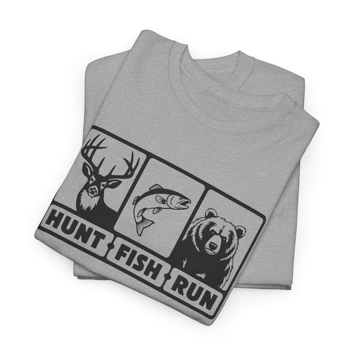 Funny Hunt Fish Run T-shirt (M035)