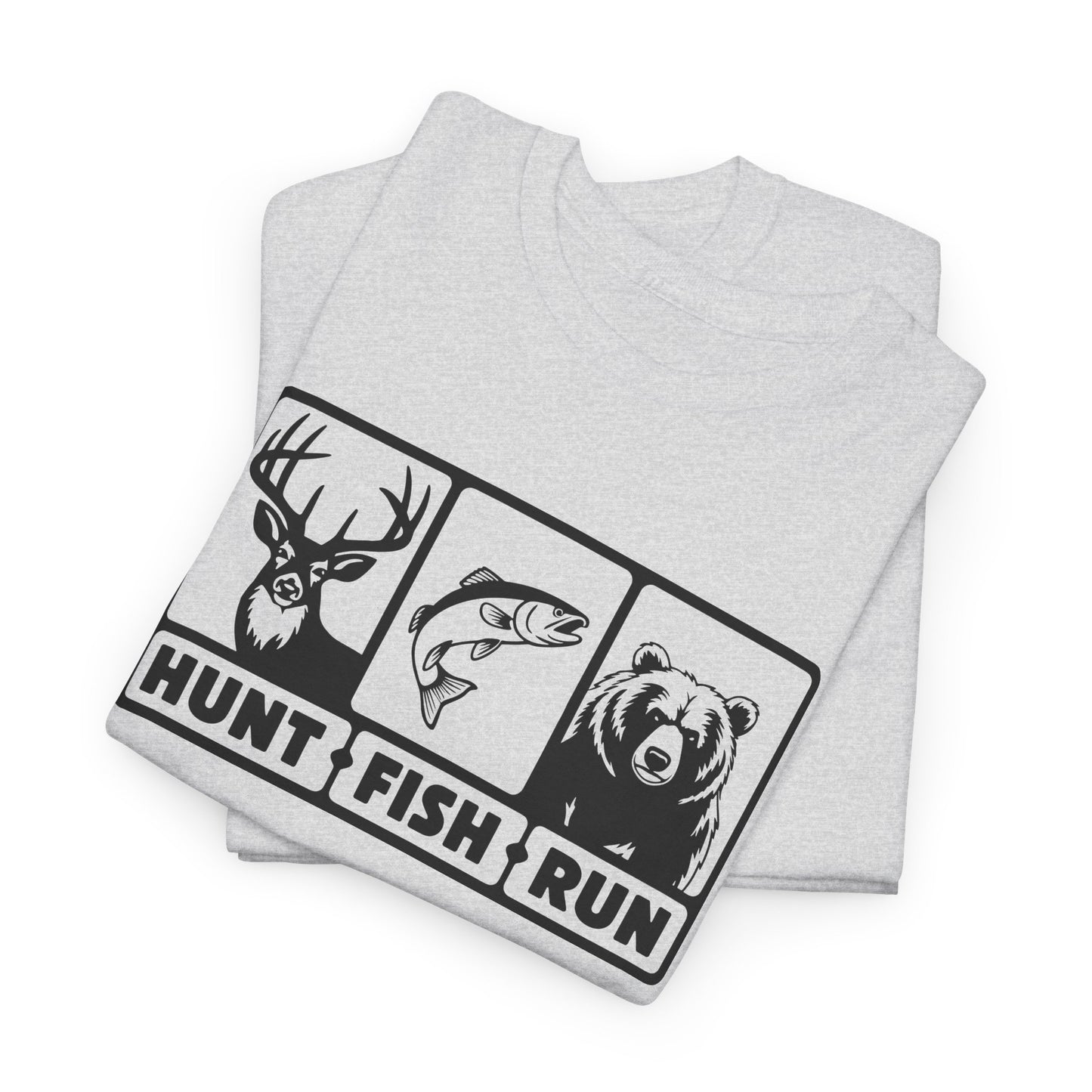 Funny Hunt Fish Run T-shirt (M035)