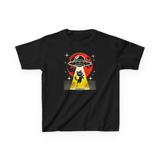 Cat UFO Alien Abduction Youth T-shirt (YG021)