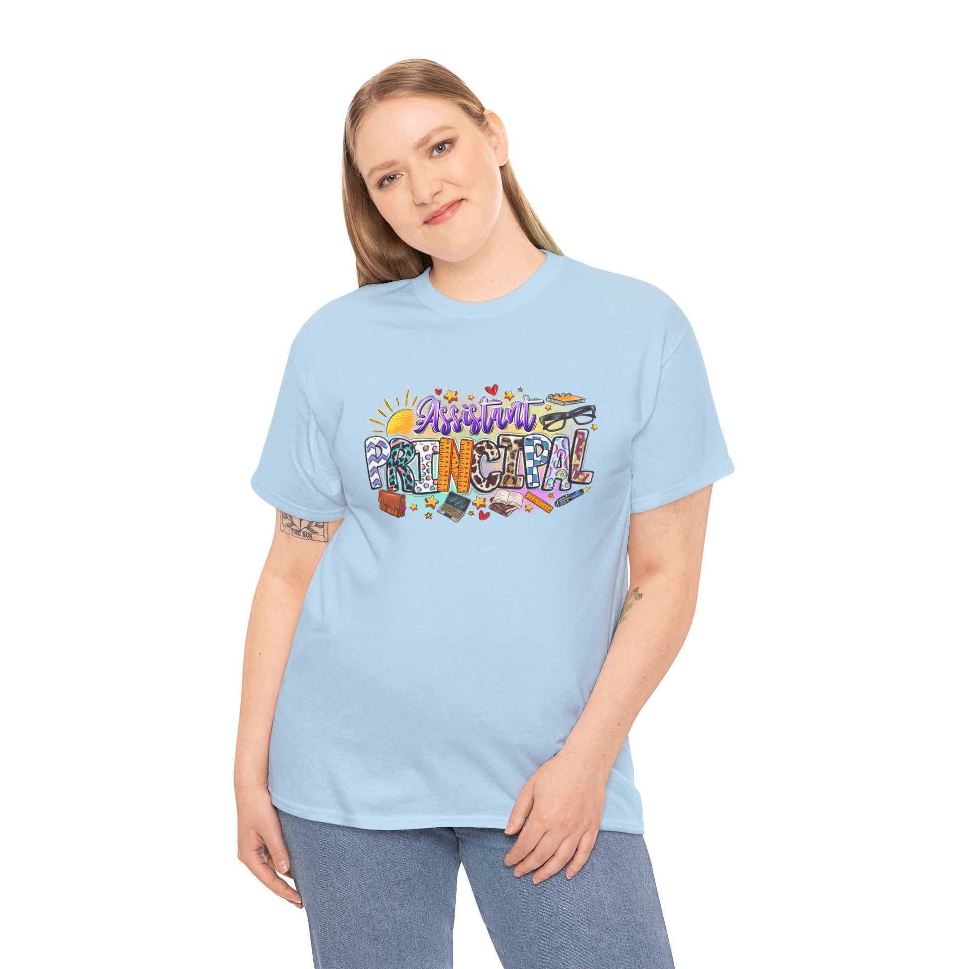 Assistant Principal T-shirt Myfiercespirit Woman Model 2 Light Blue