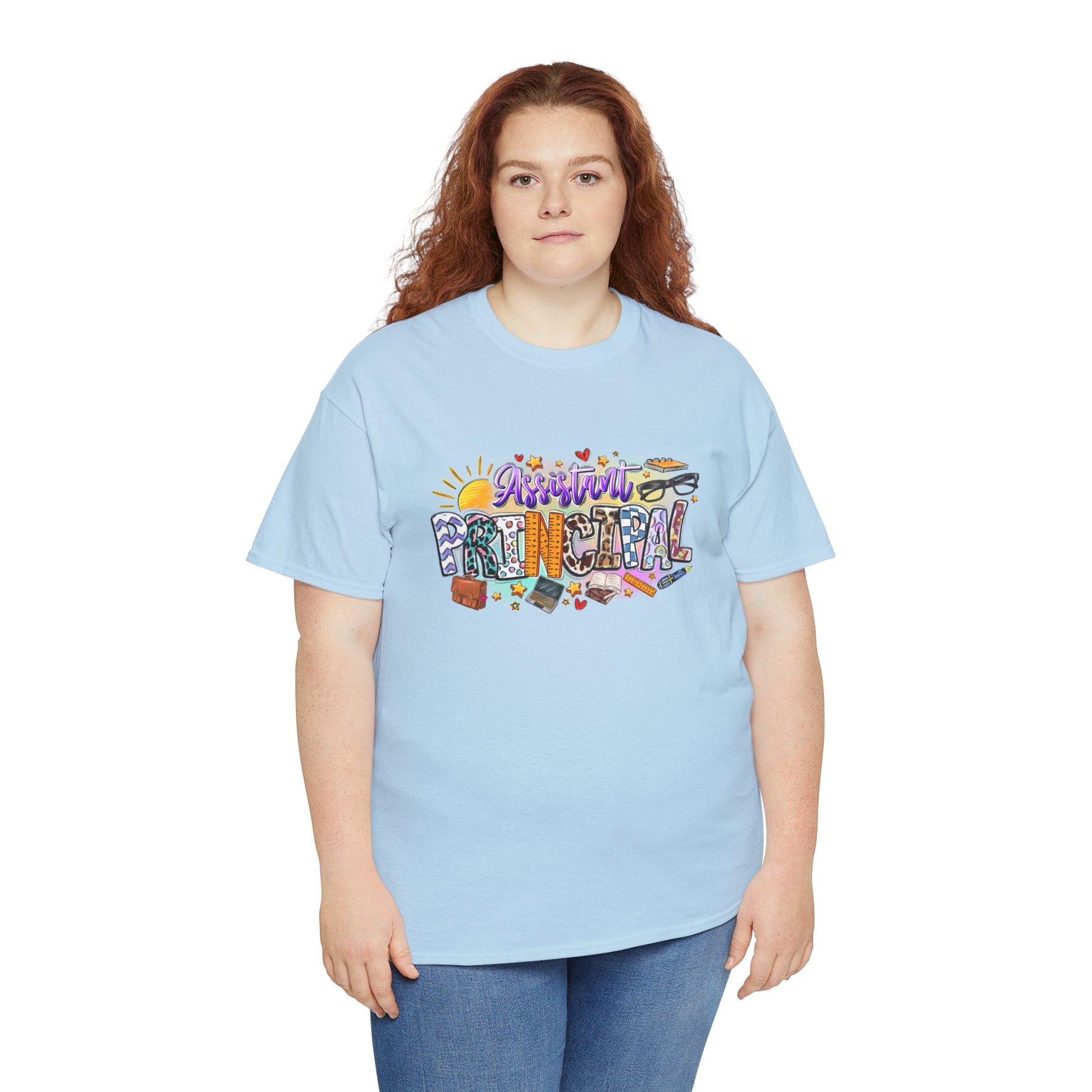 Assistant Principal T-shirt Myfiercespirit Woman Model 3 Light Blue