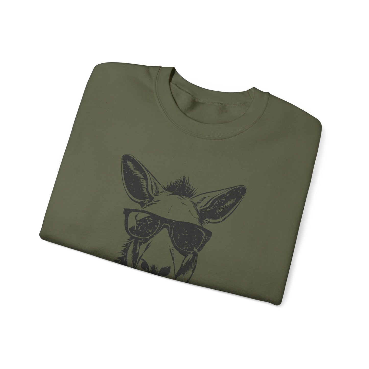 Bad Donkey Sweatshirt Myfiercespirit Folded Front Military Green