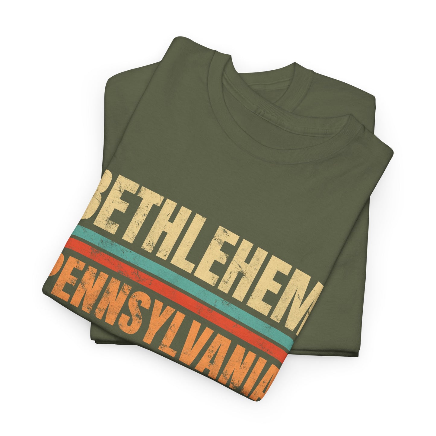 Bethlehem Pennsylvania T-shirt Myfiercespirit Folded Front Military Green