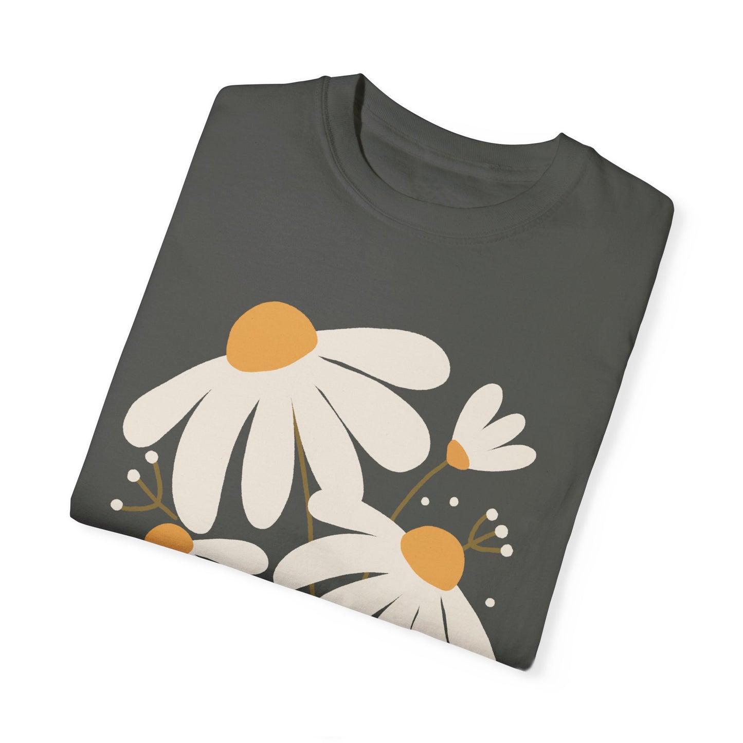 Boho Daisies Oversized Sleep Tee Folded Front Pepper