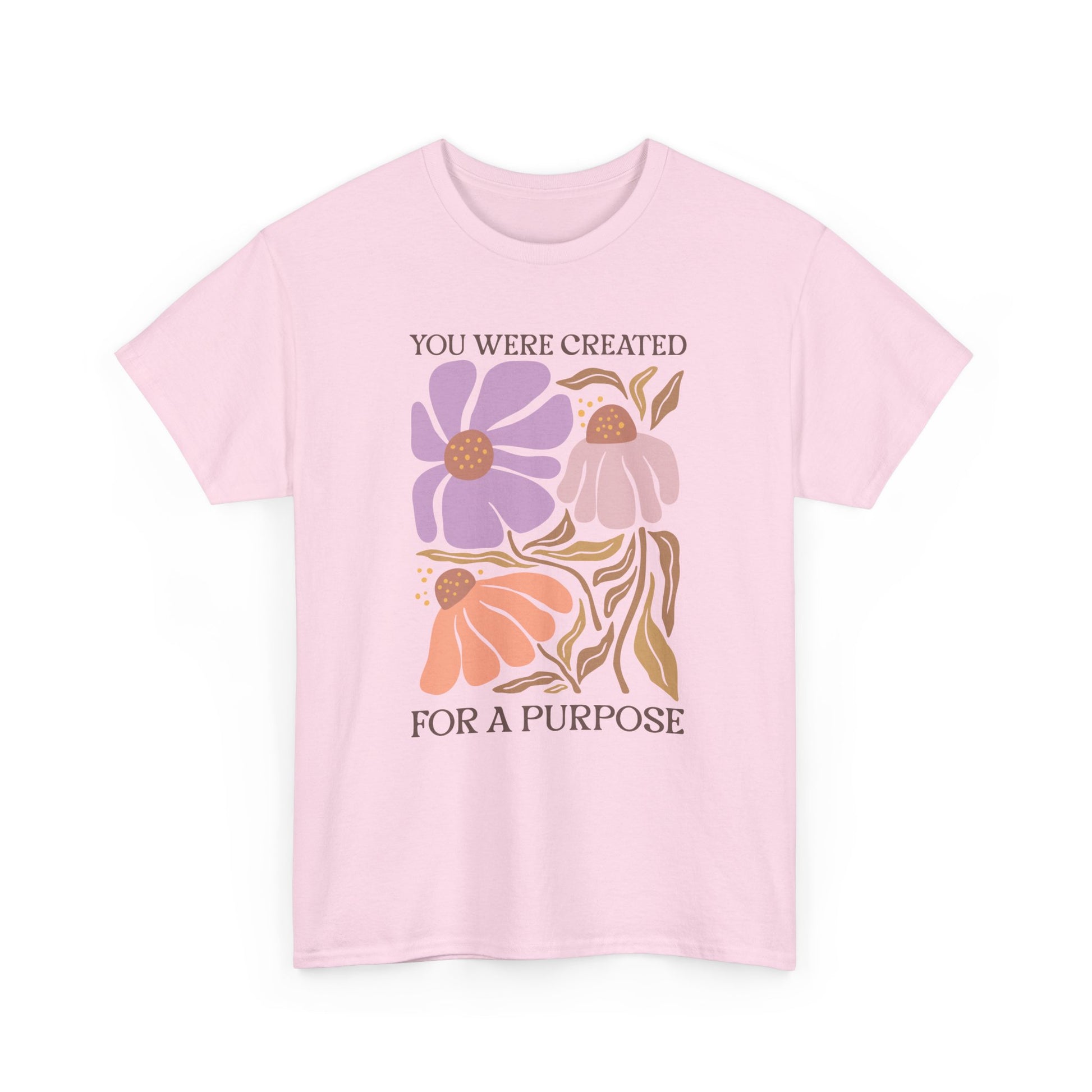 Boho Floral Bible Verse T-shirt Myfiercespirit Front Light Pink