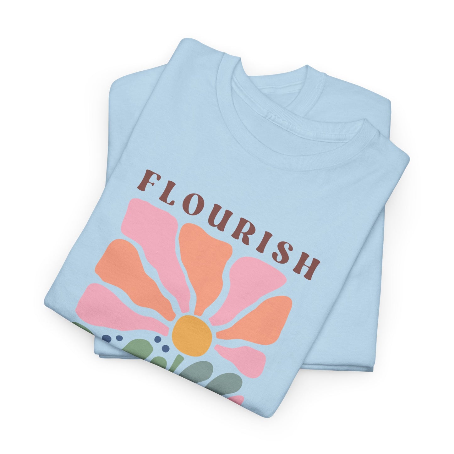 Boho Floral Psalms 103:15 T-shirt Myfiercespirit Folded Front Light Blue