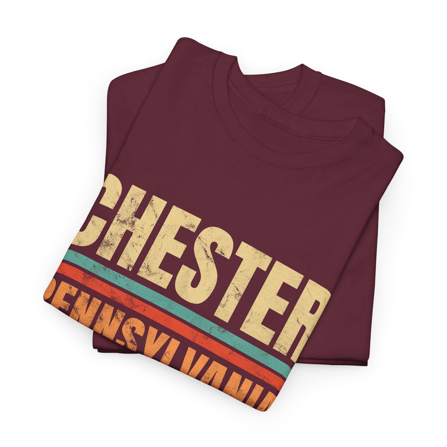 Chester Pennsylvania T-shirt Myfiercespirit Folded Front Maroon