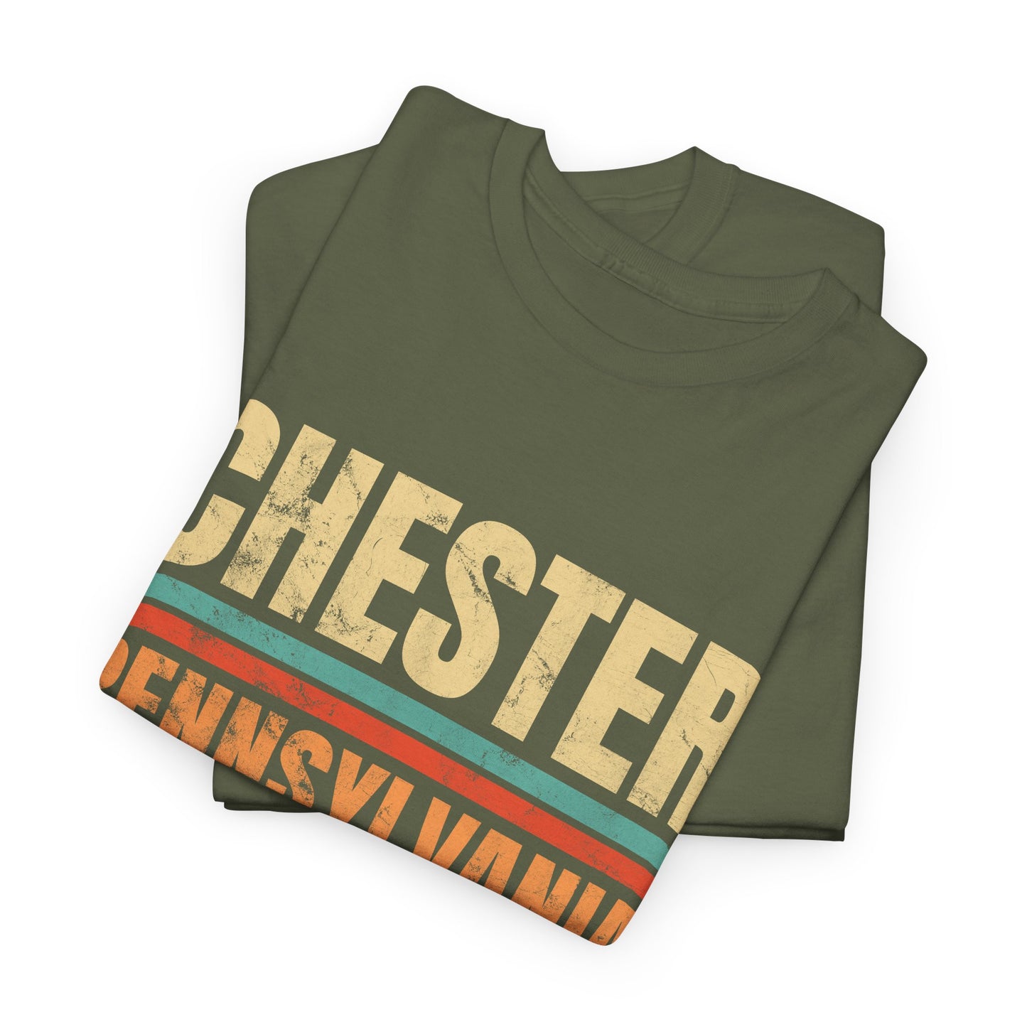 Chester Pennsylvania T-shirt Myfiercespirit Folded Front Military Green