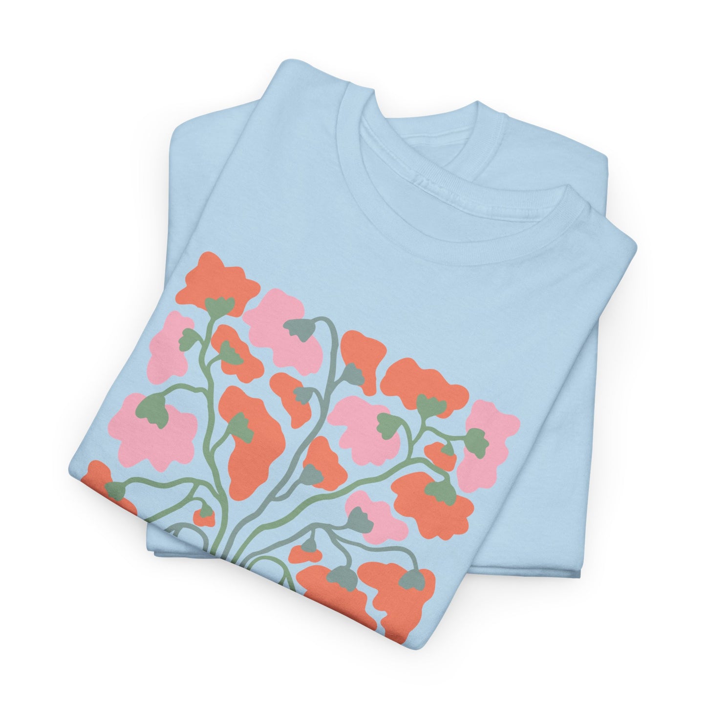 Christian Boho Floral T-shirt Myfiercespirit Folded Front Light Blue