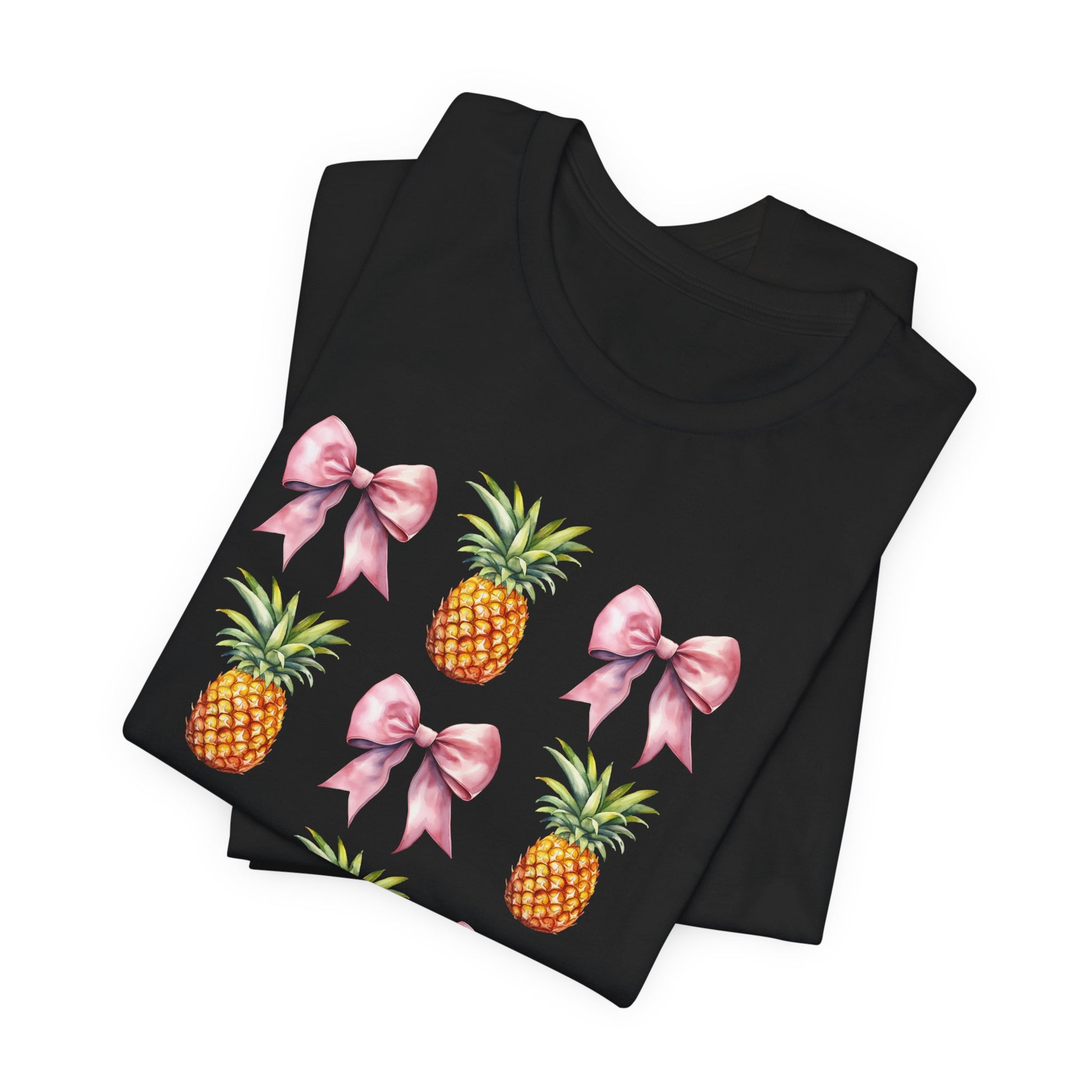 Coquette Pineapple T-shirt Myfiercespirit Folded Front Dark Grey Heather