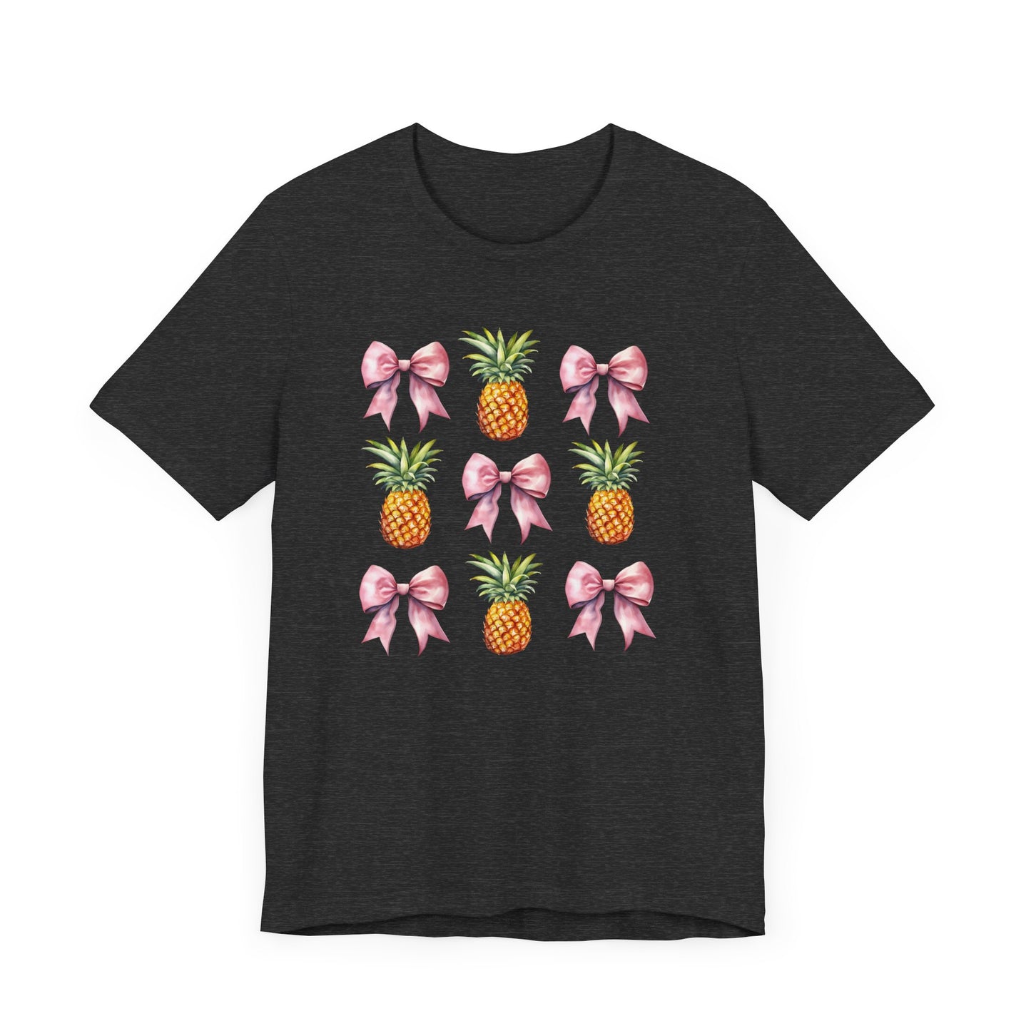 Coquette Pineapple T-shirt Myfiercespirit Front Dark Grey Heather