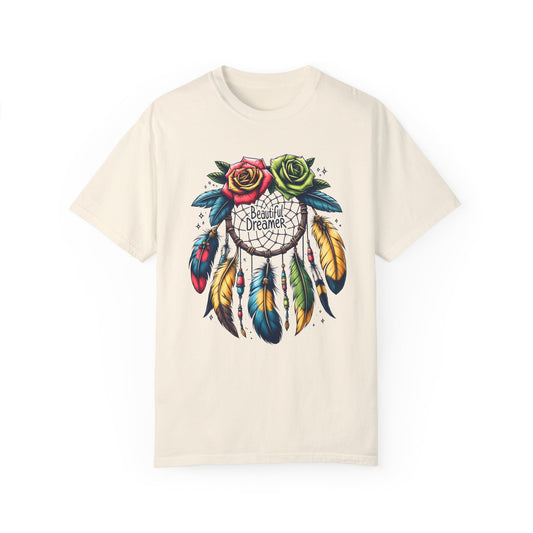 Floral Dreamcatcher Oversized Sleep Tee Front Ivory