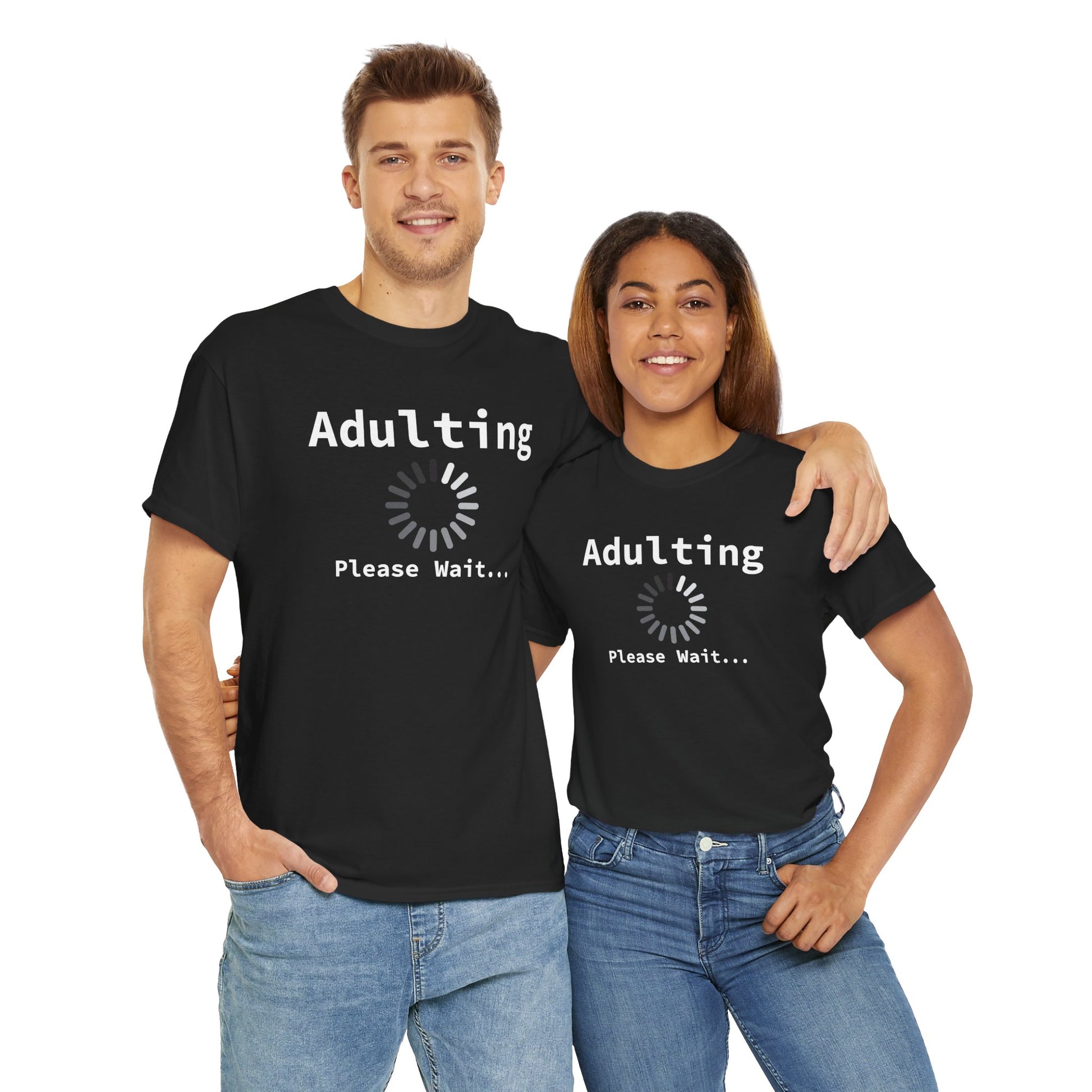 Funny Adulting T-shirt Myfiercespirit Man Woman Model Front Black