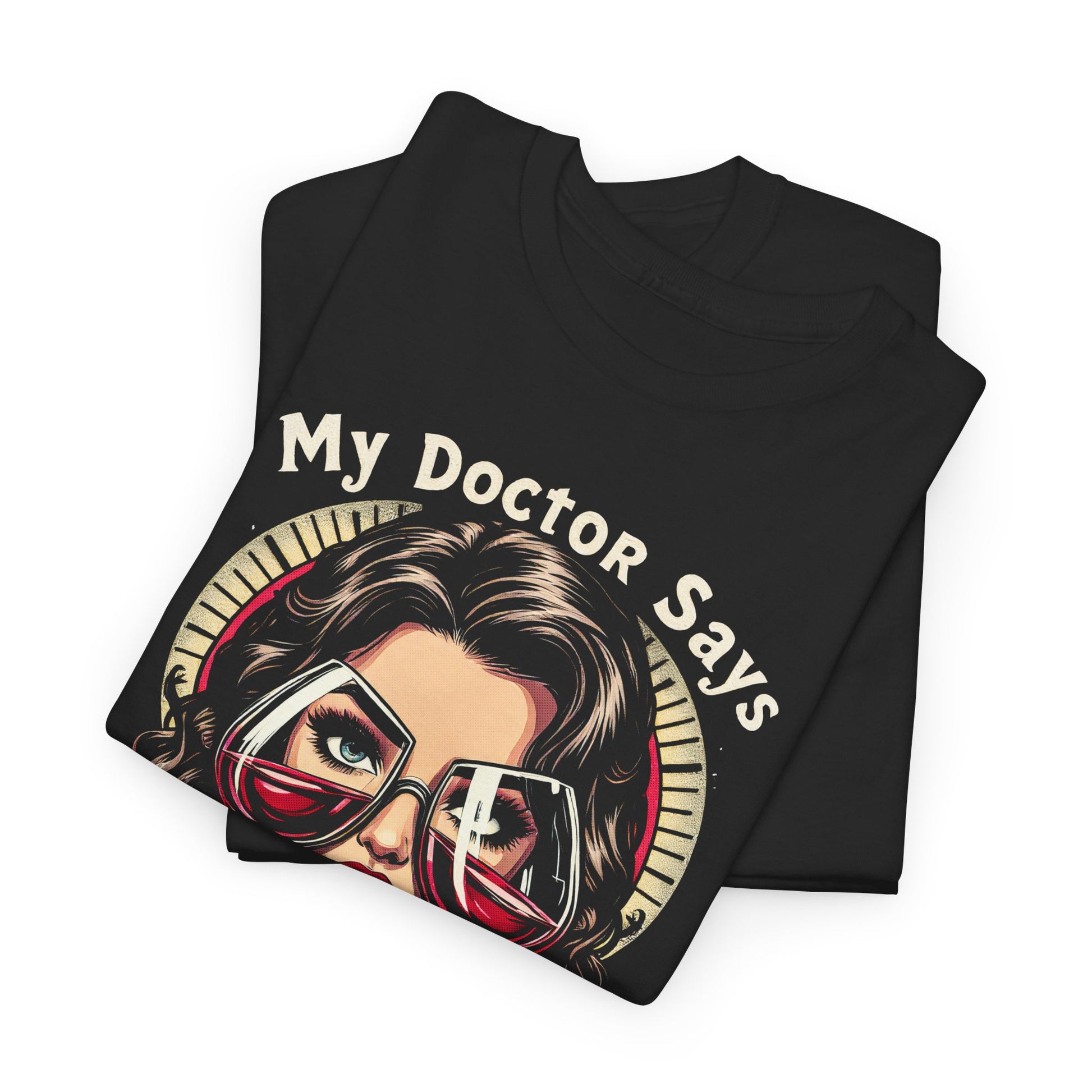 Funny Ophthalmologist Wine T-shirt Myfiercespirit Folded Front Black