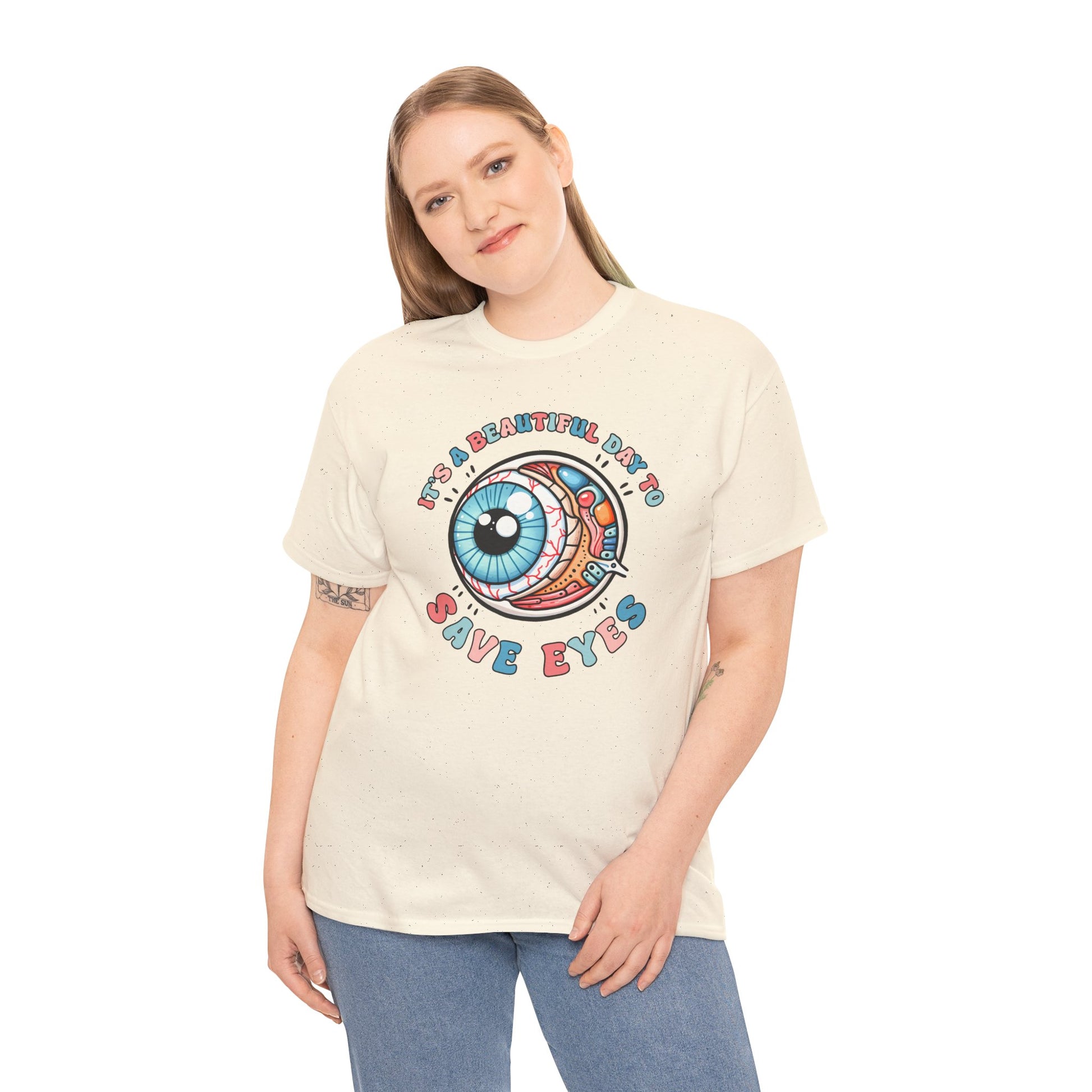 Funny Retro Optometrist T-shirt Myfiercespirit Woman Model 2 Naturel