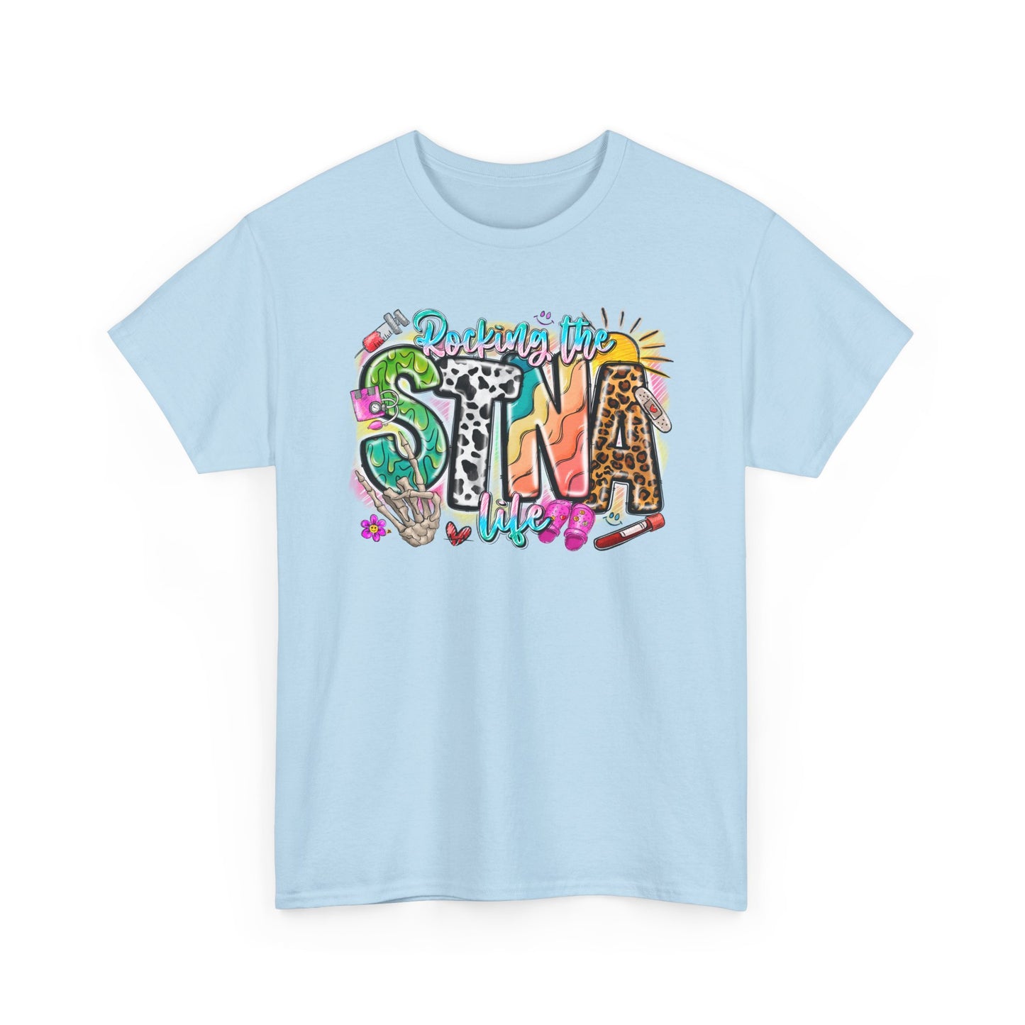 Funny STNA Retro T-shirt Myfiercespirit Front Light Blue