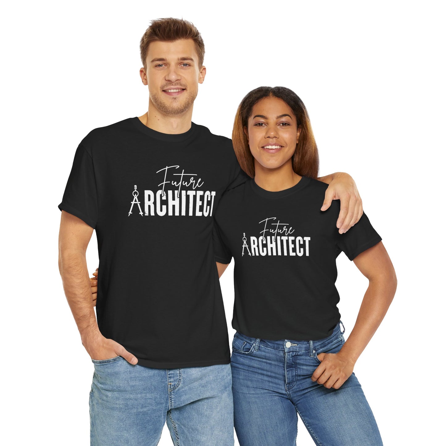 Future Architect T-shirt Myfiercespirit Man Woman Model Front Black