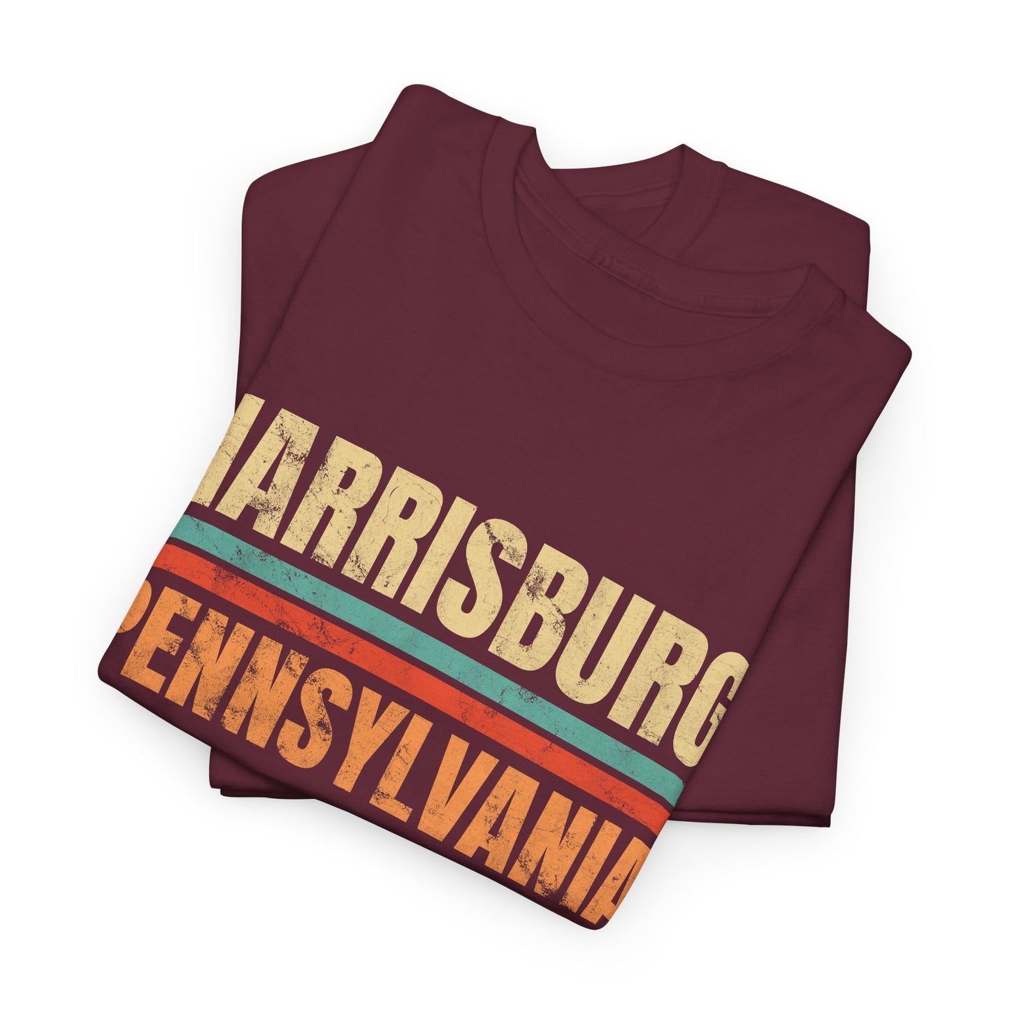 Harrisburg Pennsylvania T-shirt Myfiercespirit Folded Front Maroon