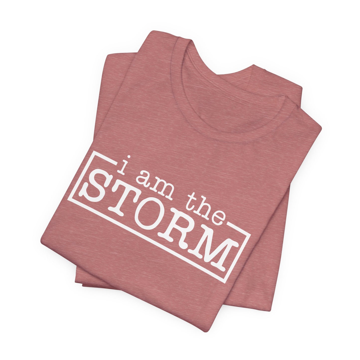 I Am The Storm Warrior T-shirt Myfiercespirit Folded Front Heather Mauve