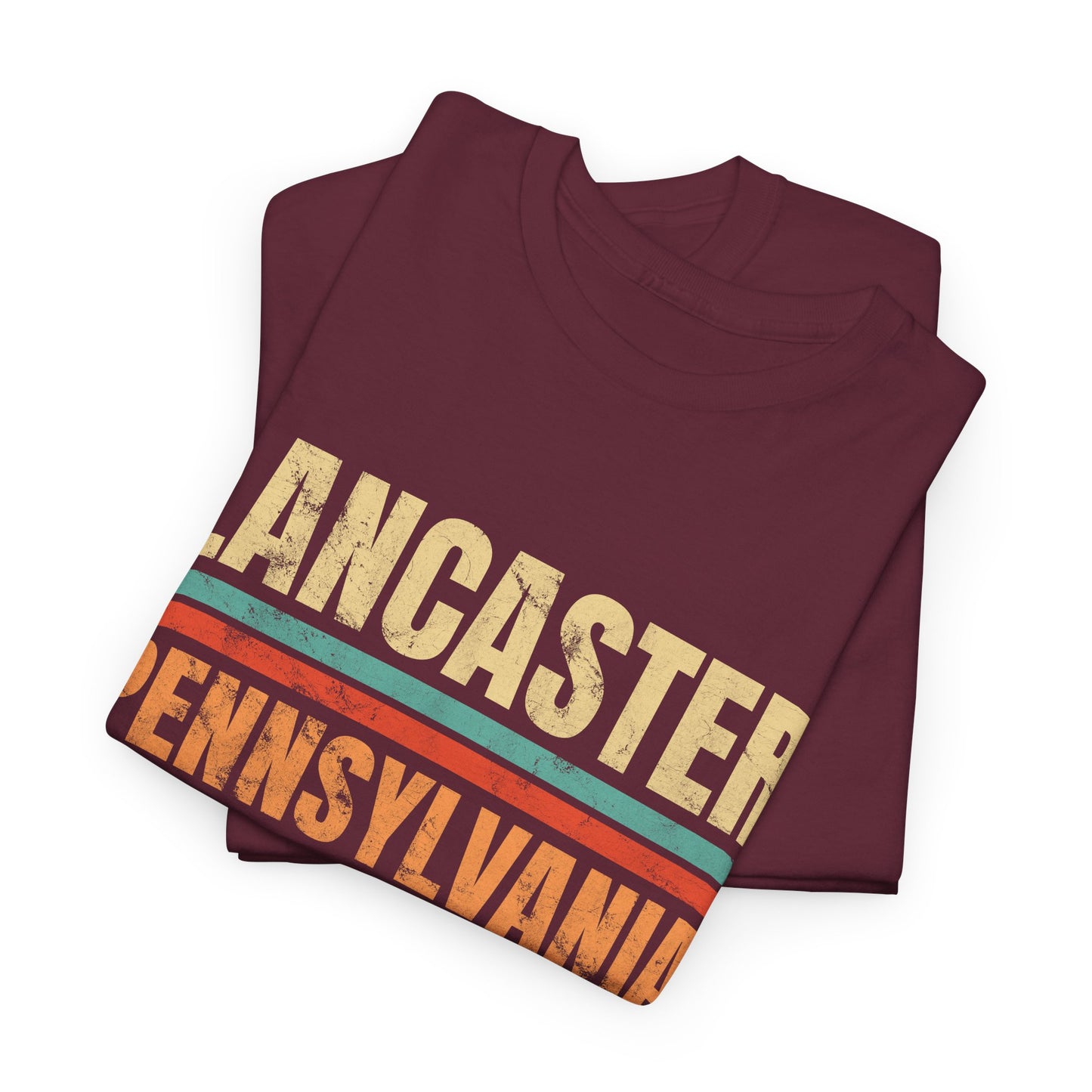 Lancaster Pennsylvania T-shirt Myfiercespirit Folded Front Maroon