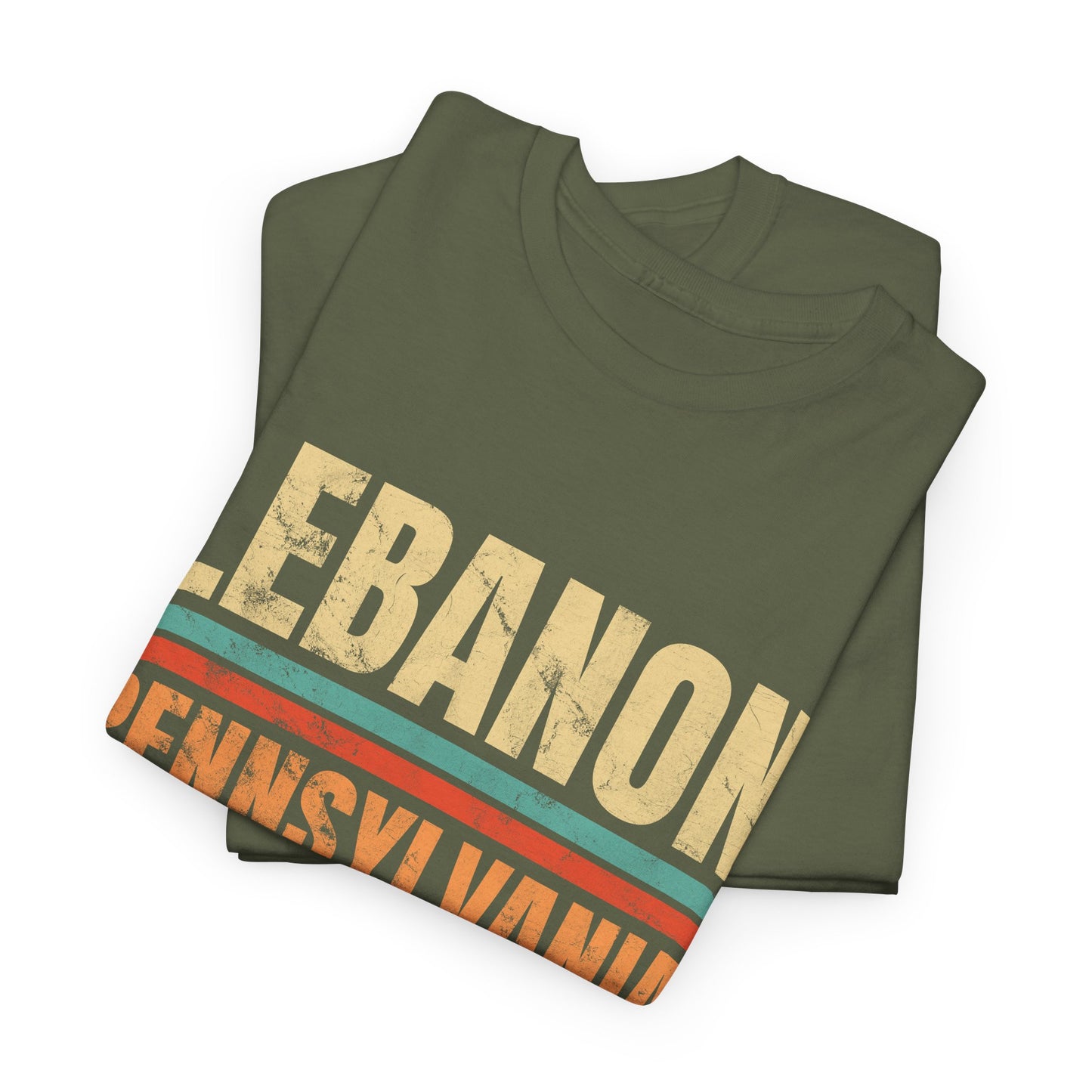 Lebanon Pennsylvania T-shirt Myfiercespirit Folded Front Military Green