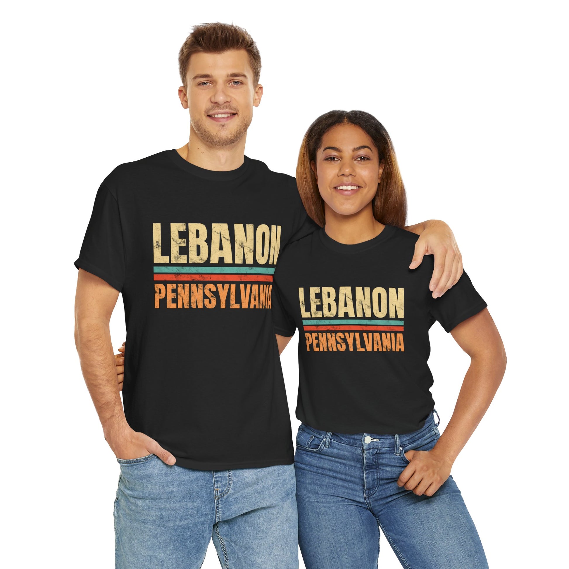 Lebanon Pennsylvania T-shirt Myfiercespirit Man Woman Model Front Black