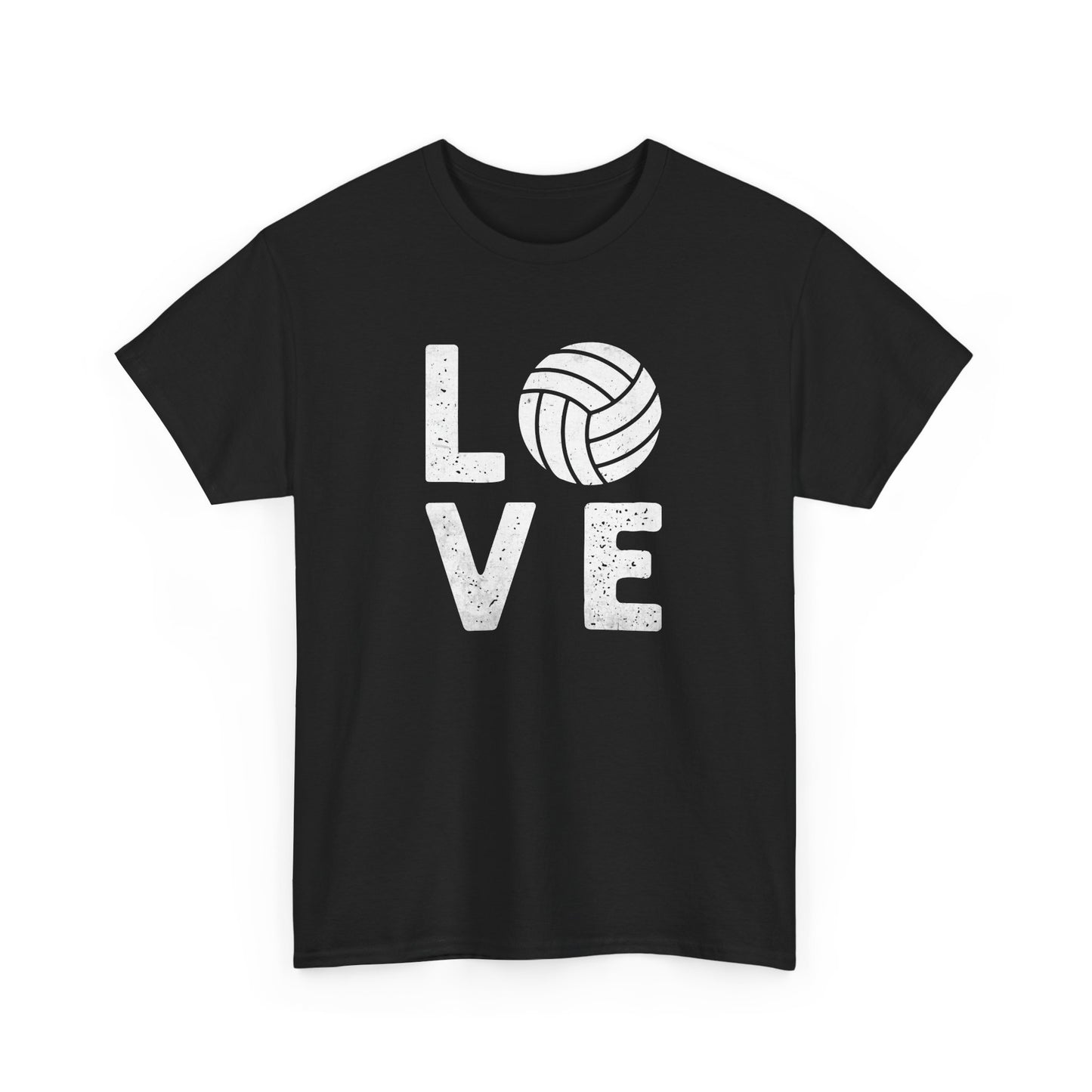 Love Volleyball Grunge T-shirt Myfiercespirit Front Black