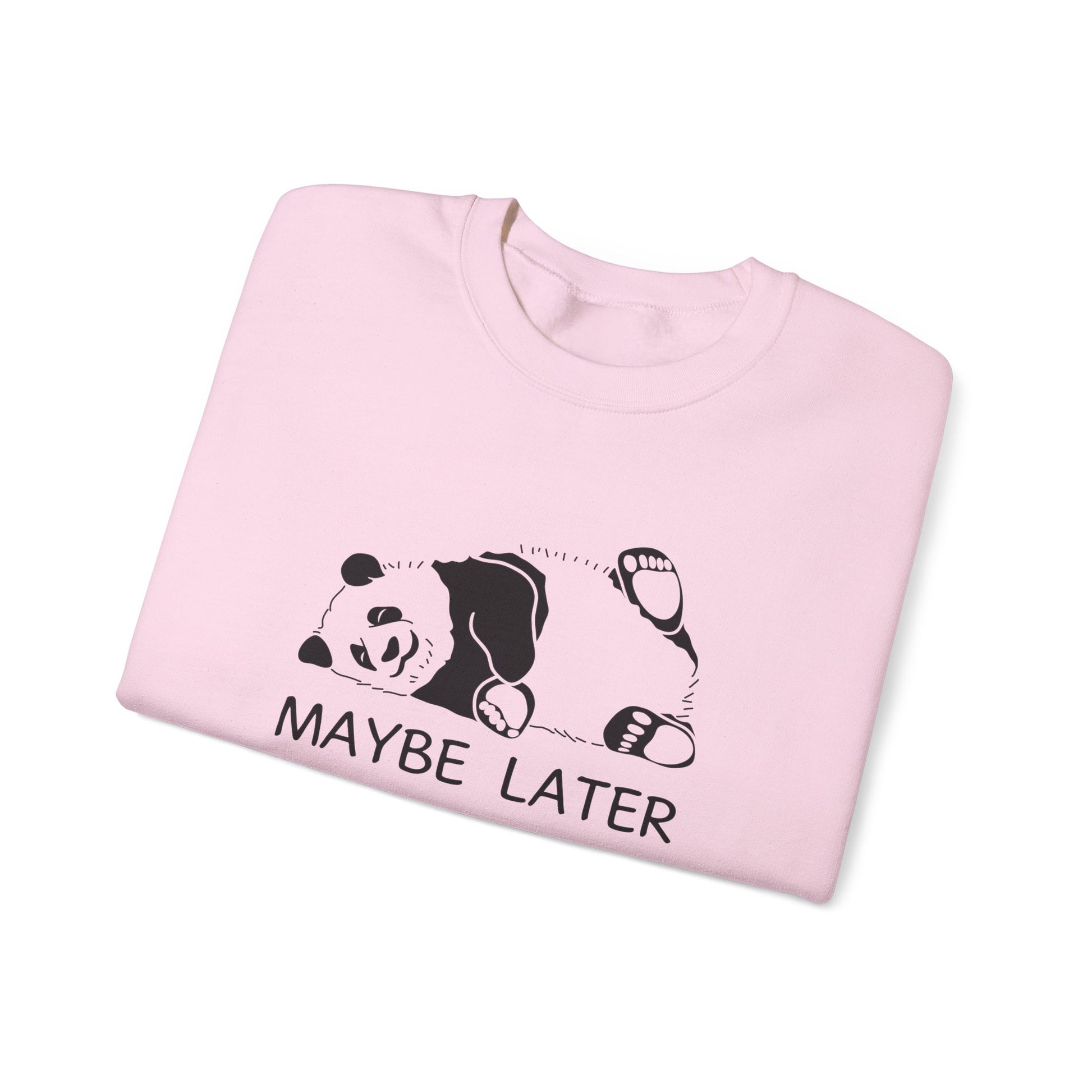 Maybe Later Sweatshirt Myfiercespirit Folded Front Light Pink