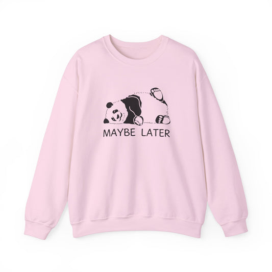 Maybe Later Sweatshirt Myfiercespirit Front Light Pink