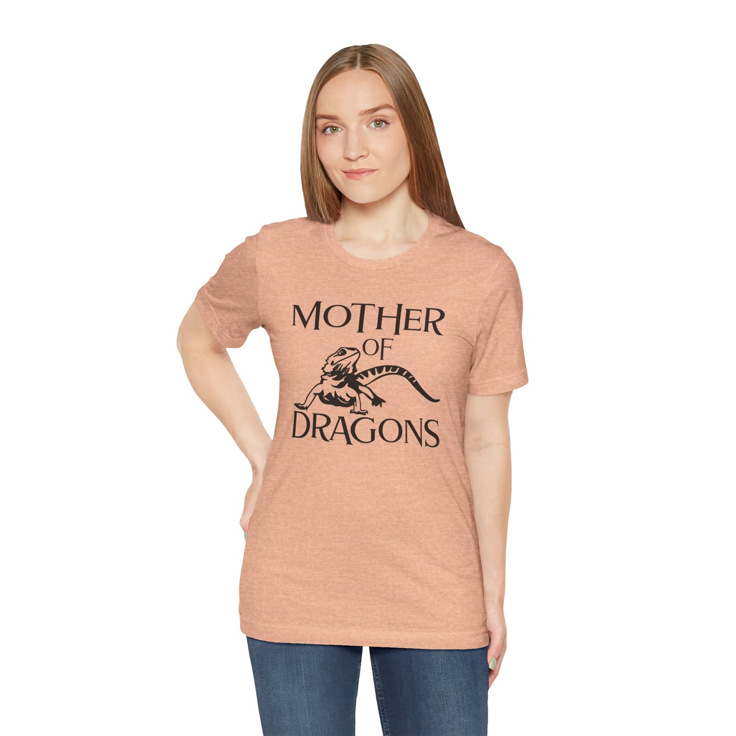 Mother of Dragons T-shirt Myfiercespirit Woman Model 1 Heather Peach