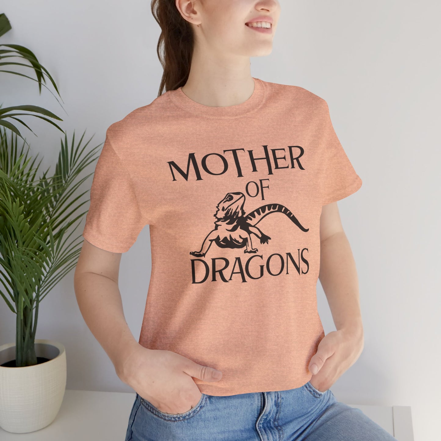 Mother of Dragons T-shirt Myfiercespirit Woman Model 3 Heather Peach