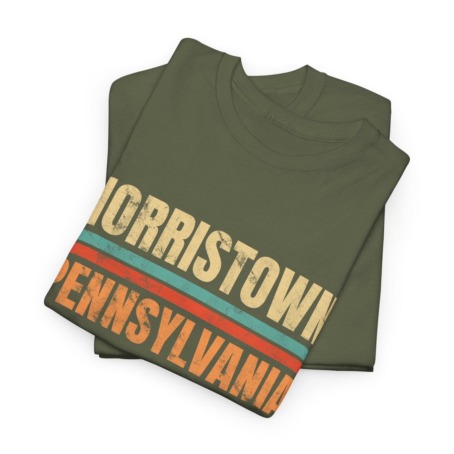 Norristown Pennsylvania T-shirt Myfiercespirit Folded Front Military Green