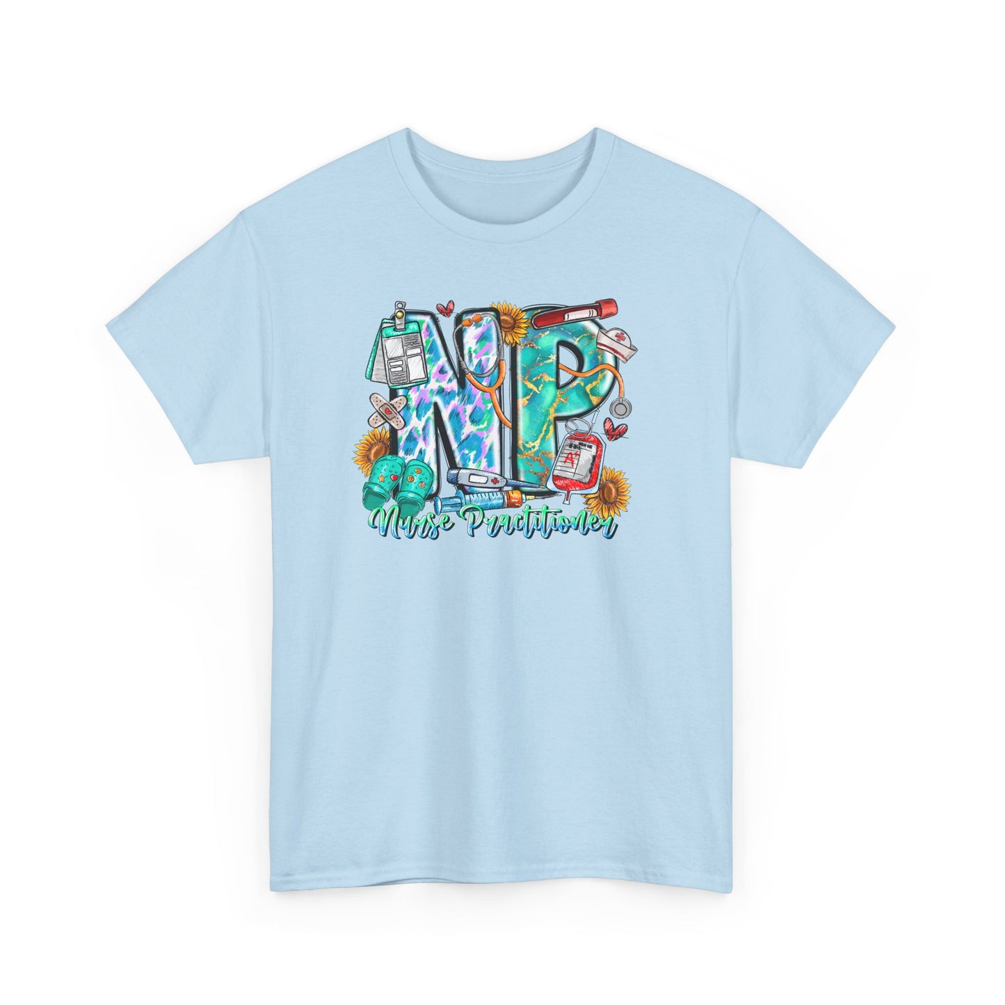 NP Nurse Practitioner T-shirt Myfiercespirit Front Light Blue