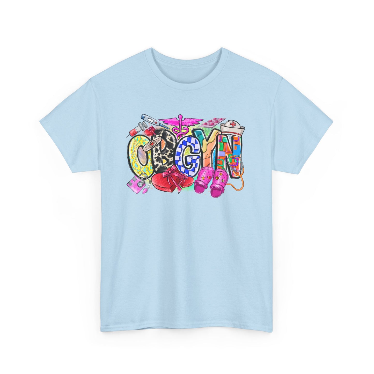 Obgyn Gift Gynecologist T-shirt Myfiercespirit Front Light Blue