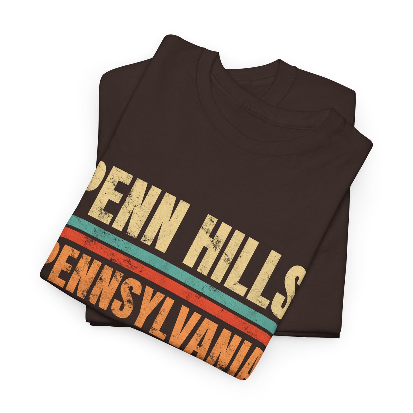 Penn Hills Pennsylvania T-shirt Myfiercespirit Folded Front Dark Chocolate