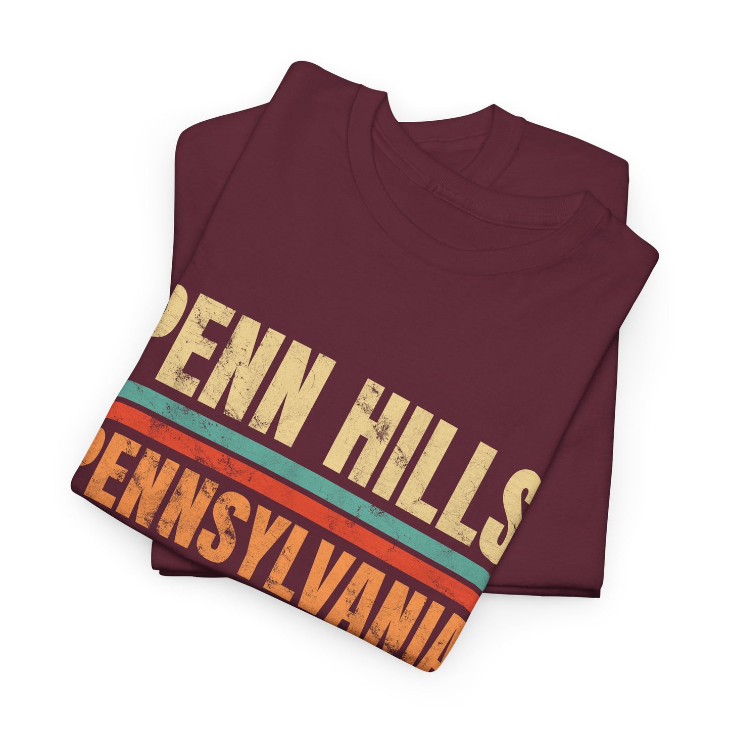 Penn Hills Pennsylvania T-shirt Myfiercespirit Folded Front Maroon