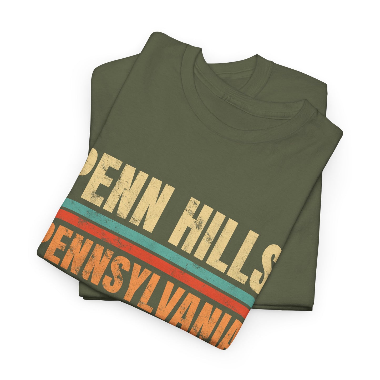 Penn Hills Pennsylvania T-shirt Myfiercespirit Folded Front Military Green