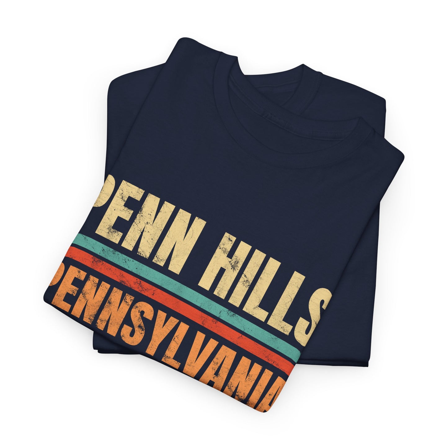 Penn Hills Pennsylvania T-shirt Myfiercespirit Folded Front Navy