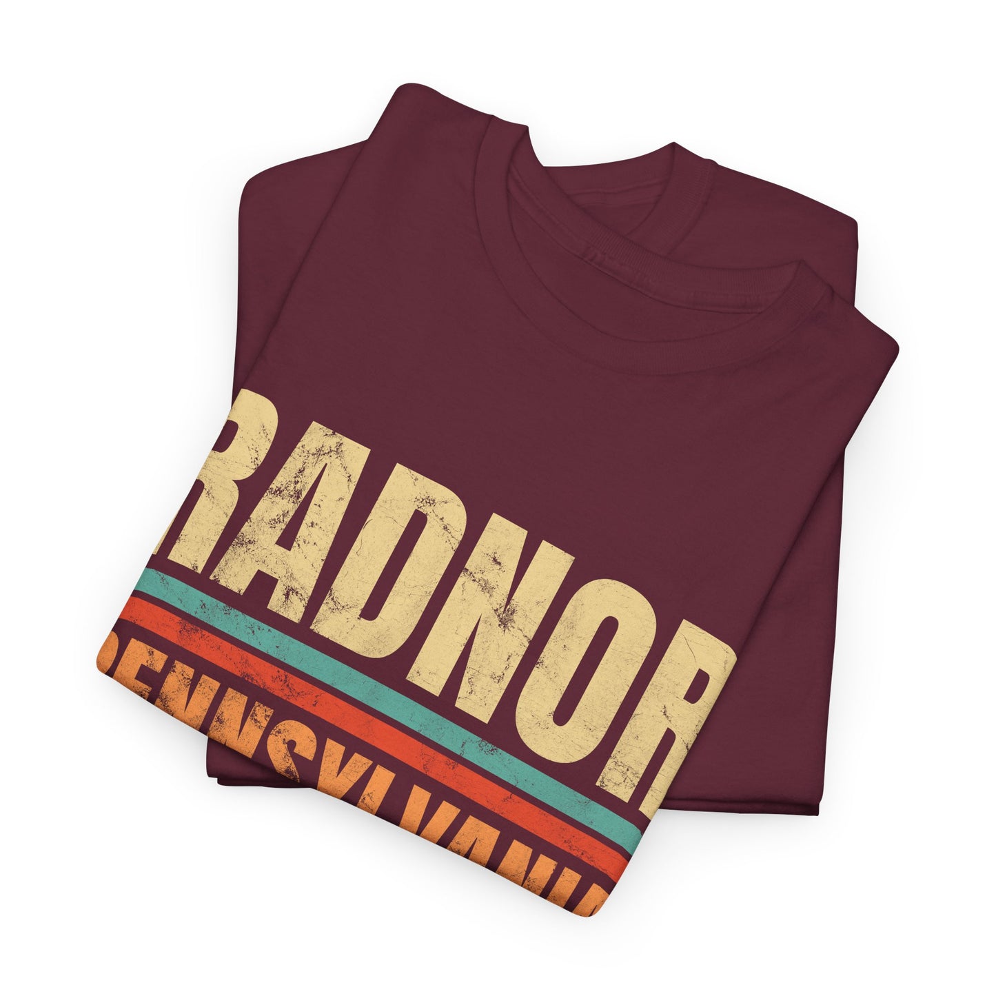 Radnor Pennsylvania T-shirt Myfiercespirit Folded Front Maroon