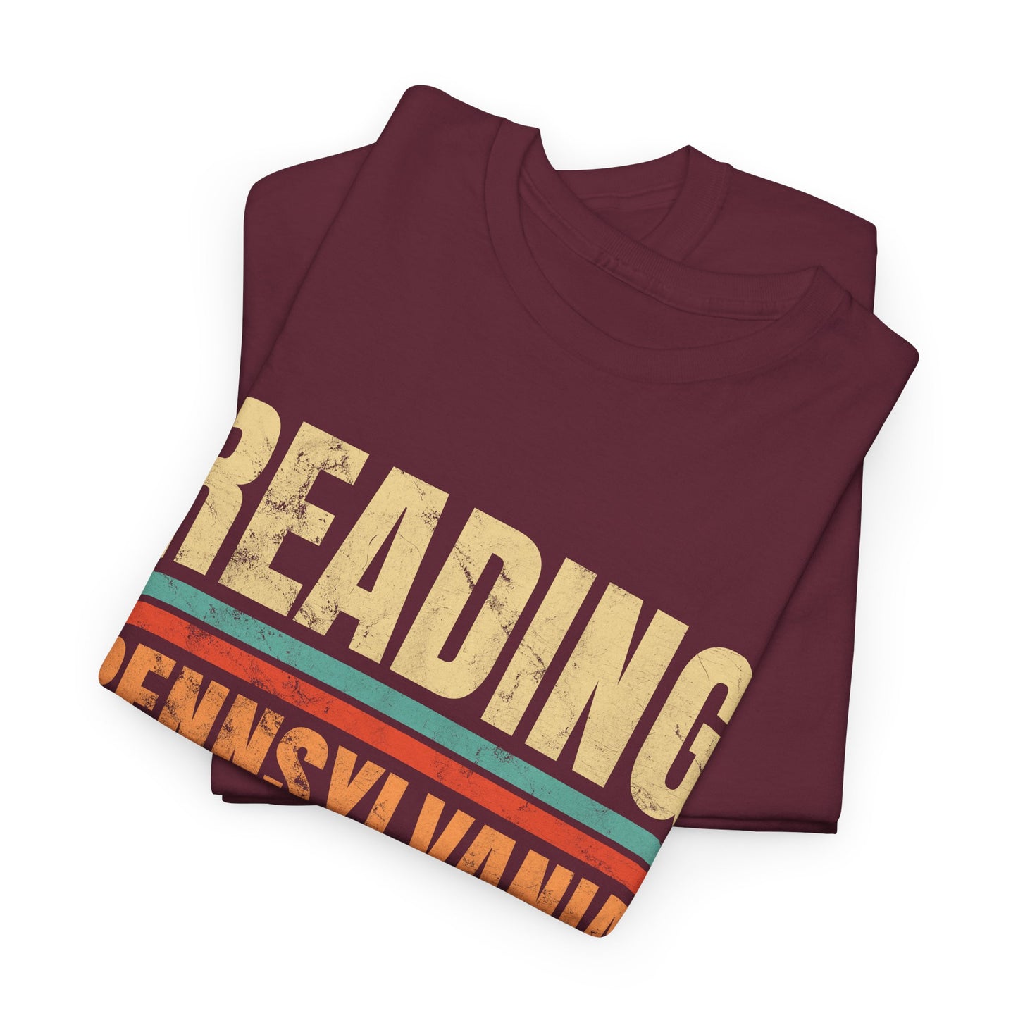 Reading Pennsylvania T-shirt Myfiercespirit Folded Front Maroon