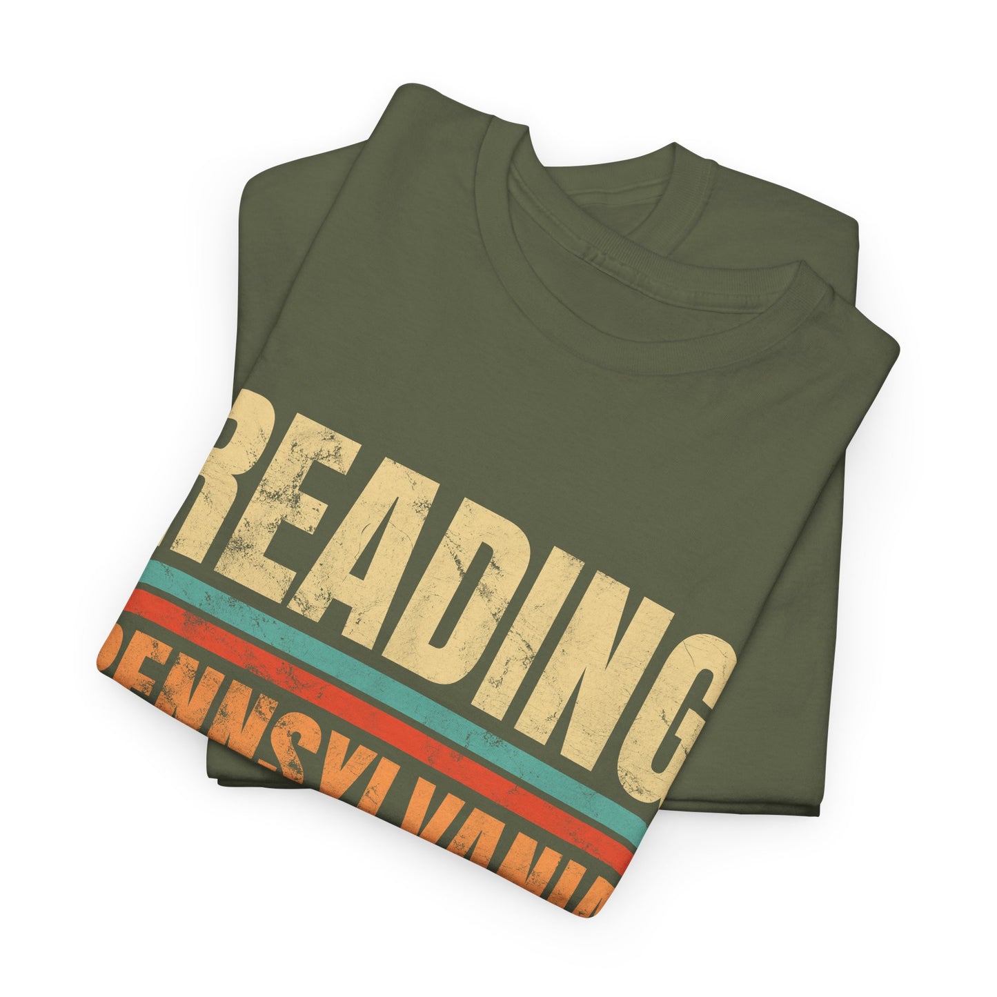 Reading Pennsylvania T-shirt Myfiercespirit Folded Front Military Green