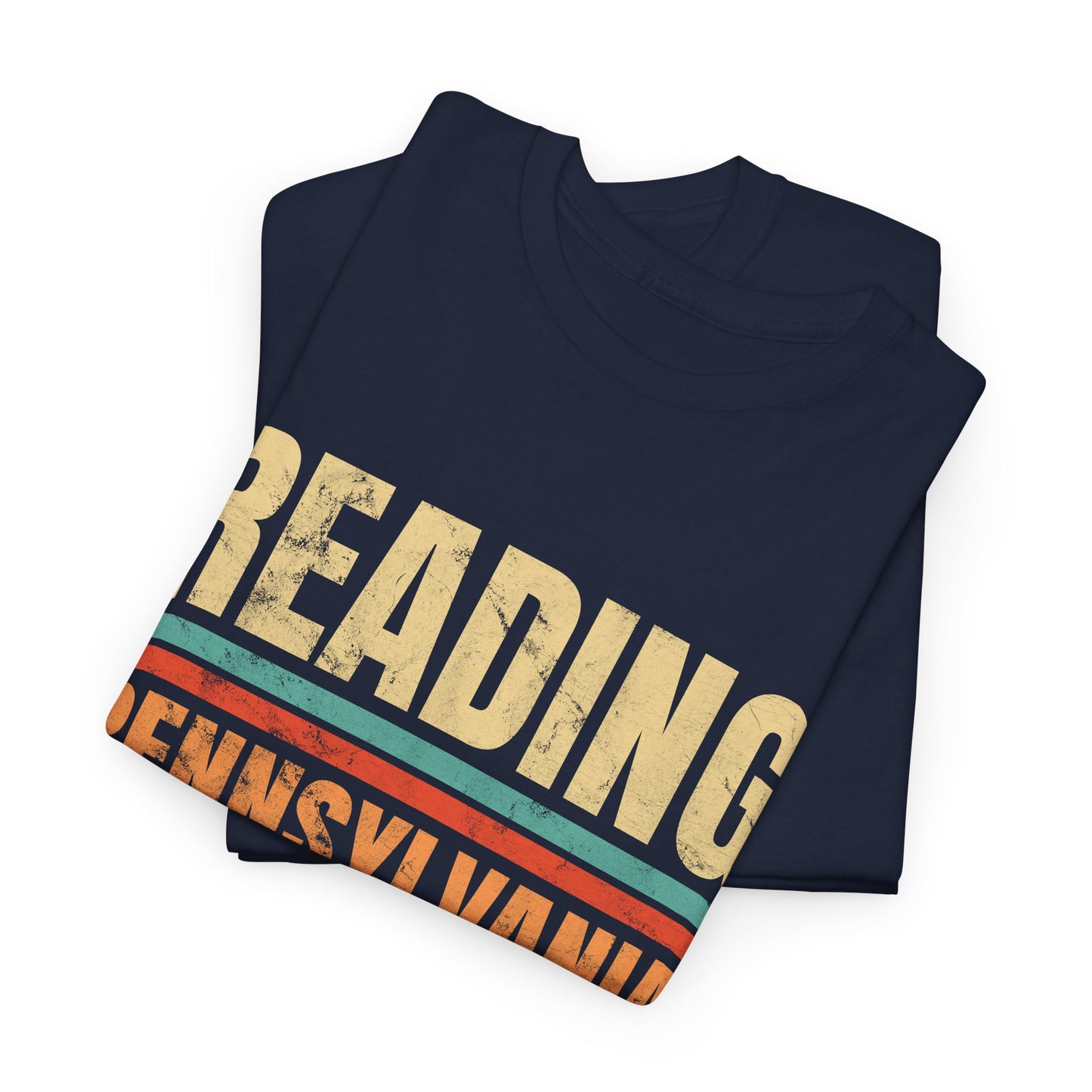 Reading Pennsylvania T-shirt Myfiercespirit Folded Front Navy