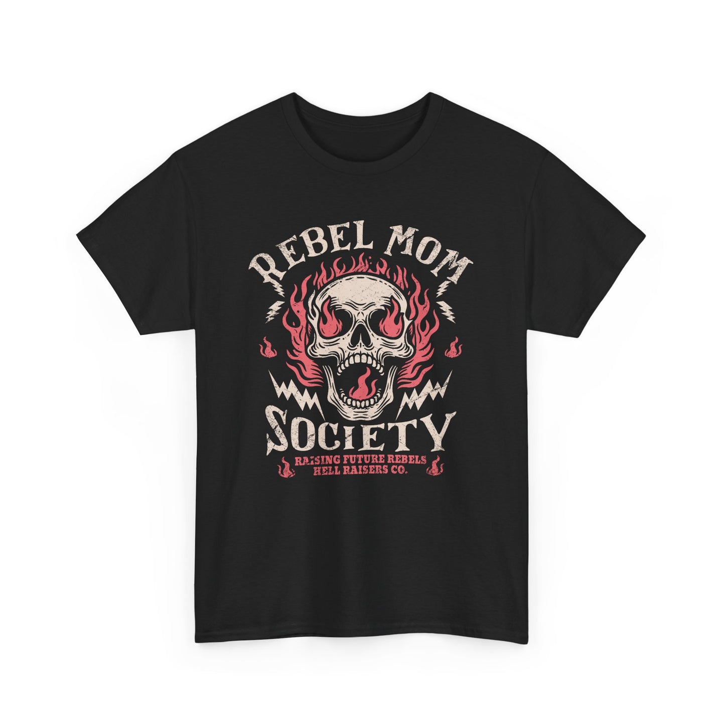 Rebel Mom Skull T-shirt Myfiercespirit Front Black