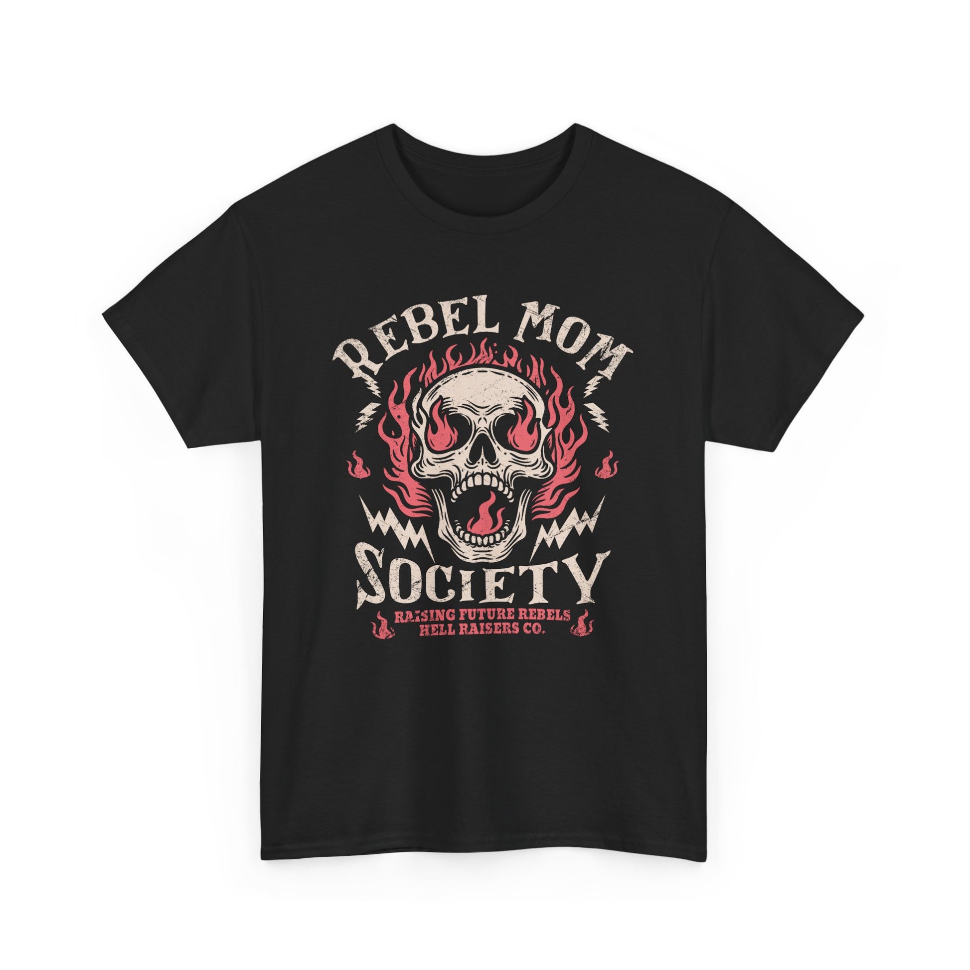 Rebel Mom Skull T-shirt Myfiercespirit Front Black