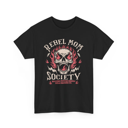 Rebel Mom Skull T-shirt Myfiercespirit Front Black