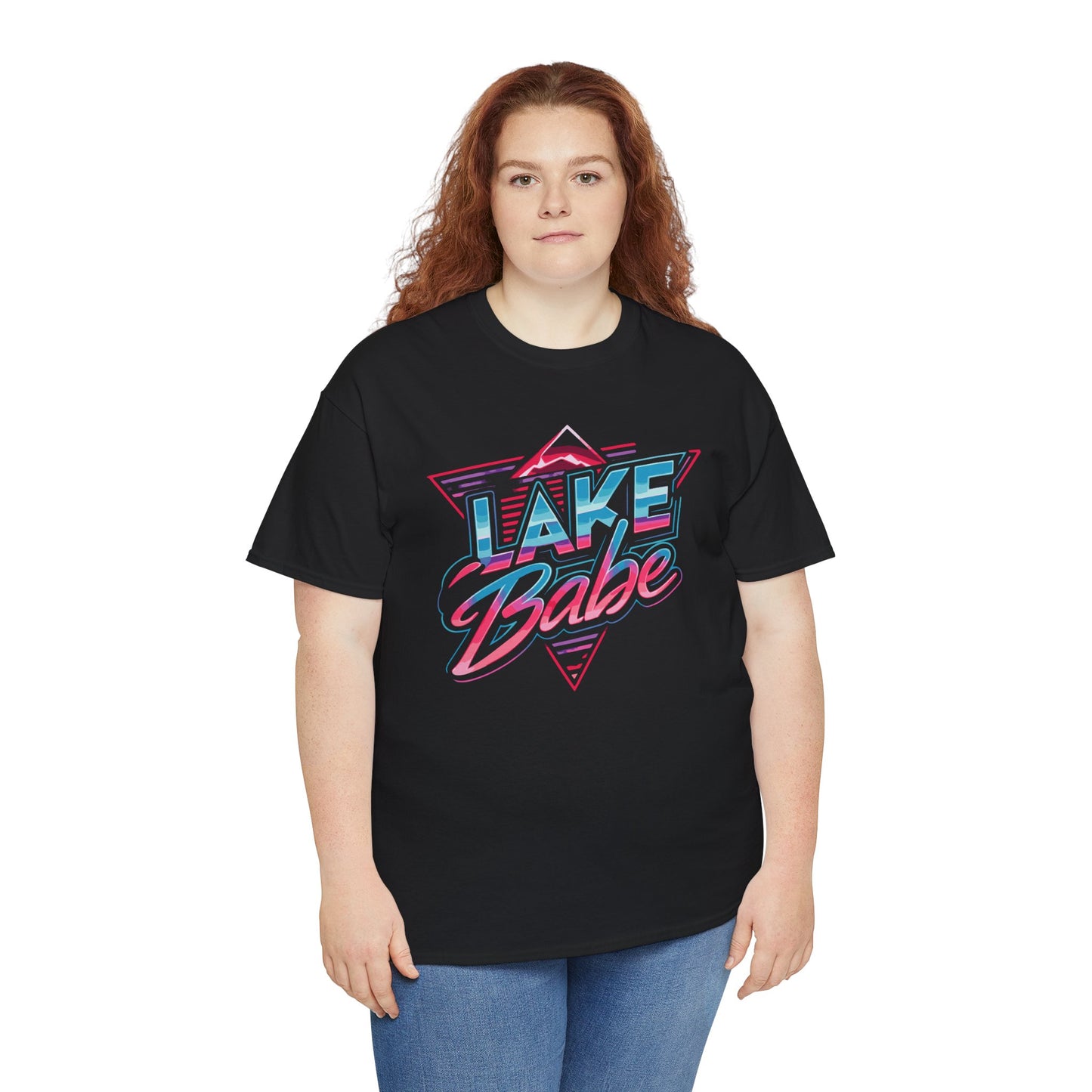 Retro Lake Babe 80s T-shirt Myfiercespirit Woman Model 3 Black