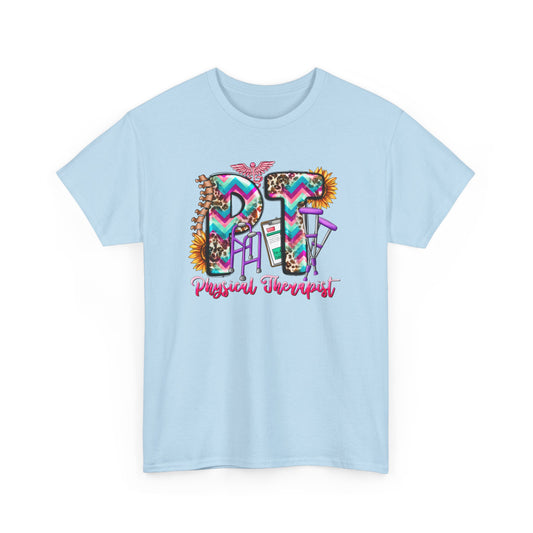 Retro Physical Therapist T-shirt Myfiercespirit Front Light Blue