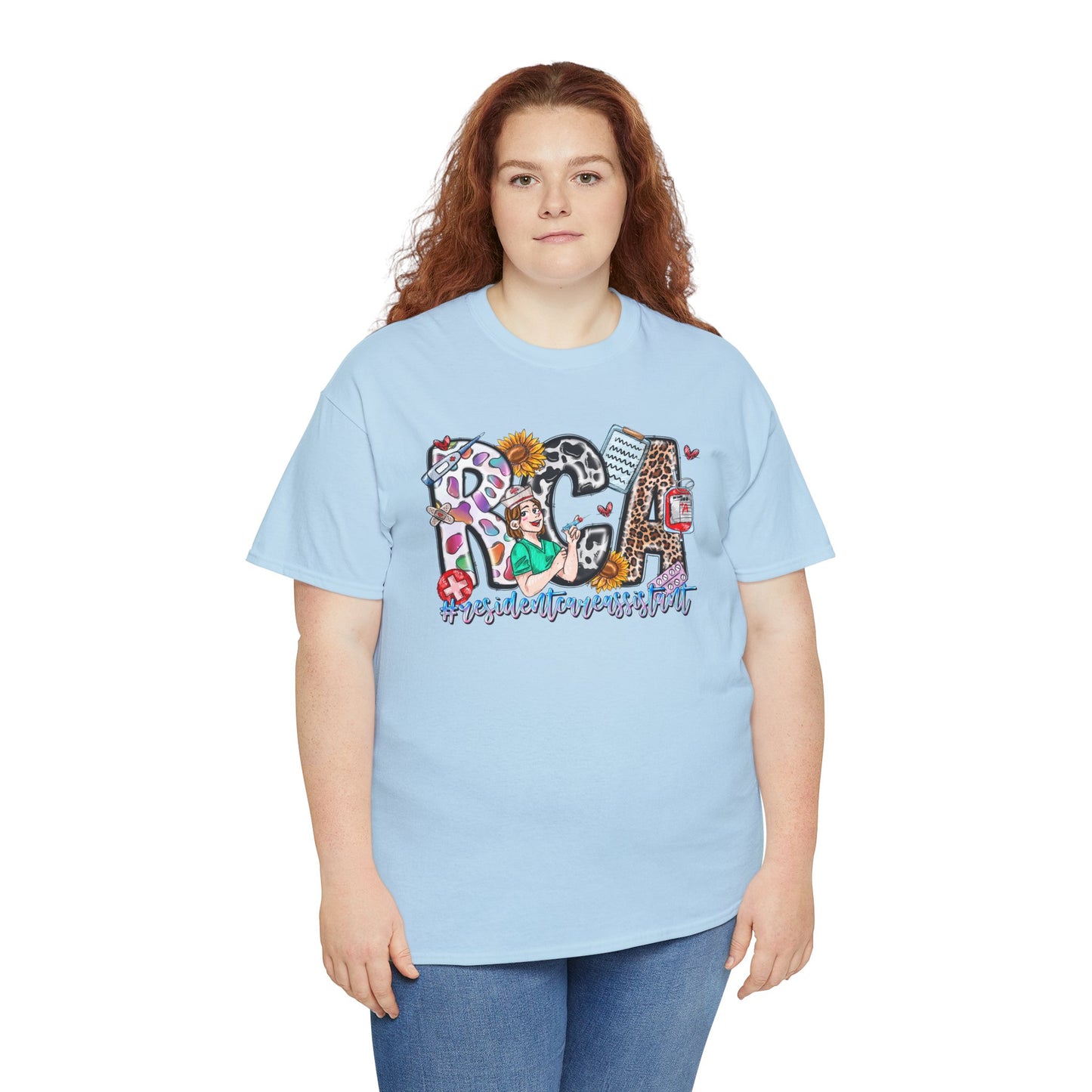 Retro Resident Assistant T-shirt Myfiercespirit Woman Model 3 Light Blue