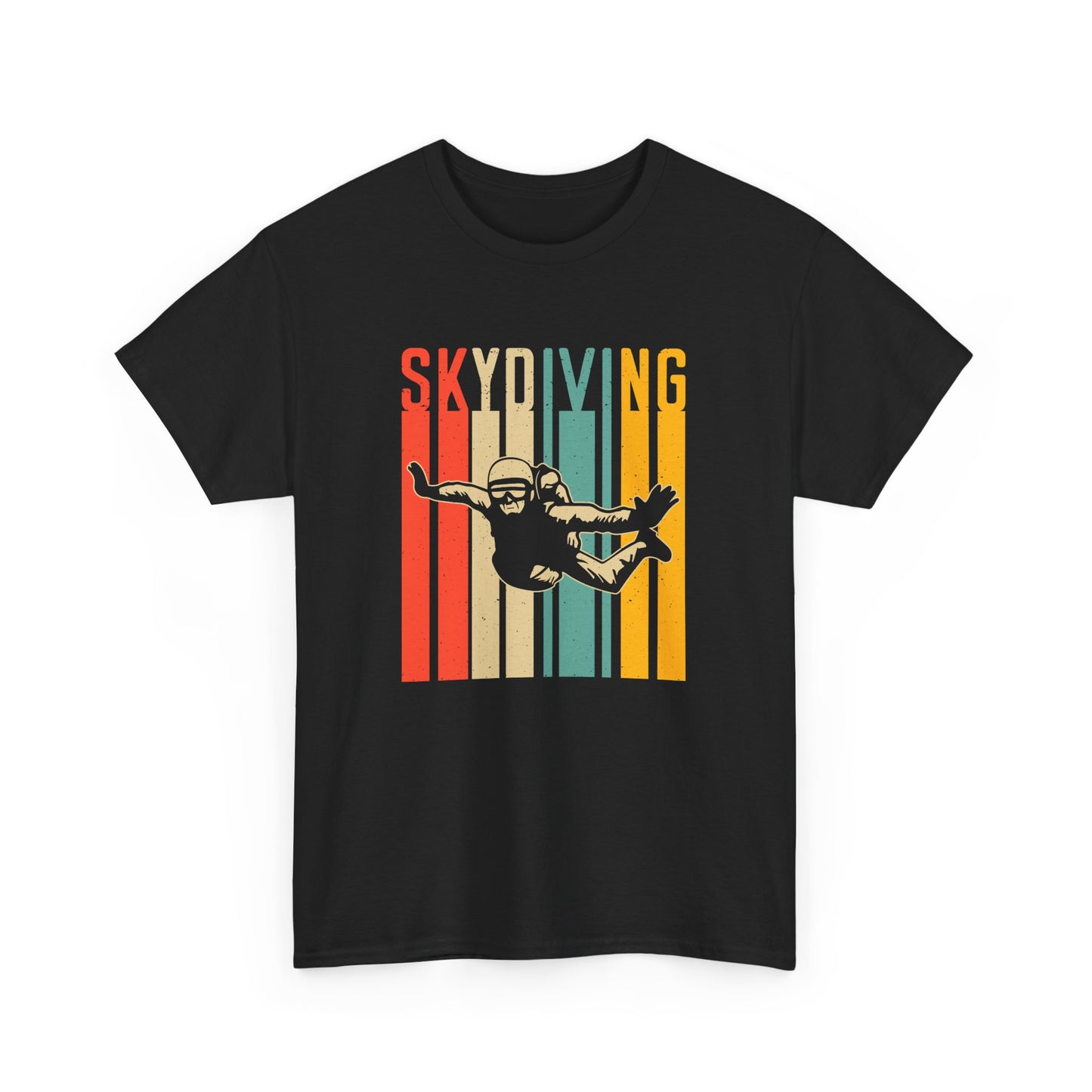 Retro Skydiving T-shirt Myfiercespirit Front Black