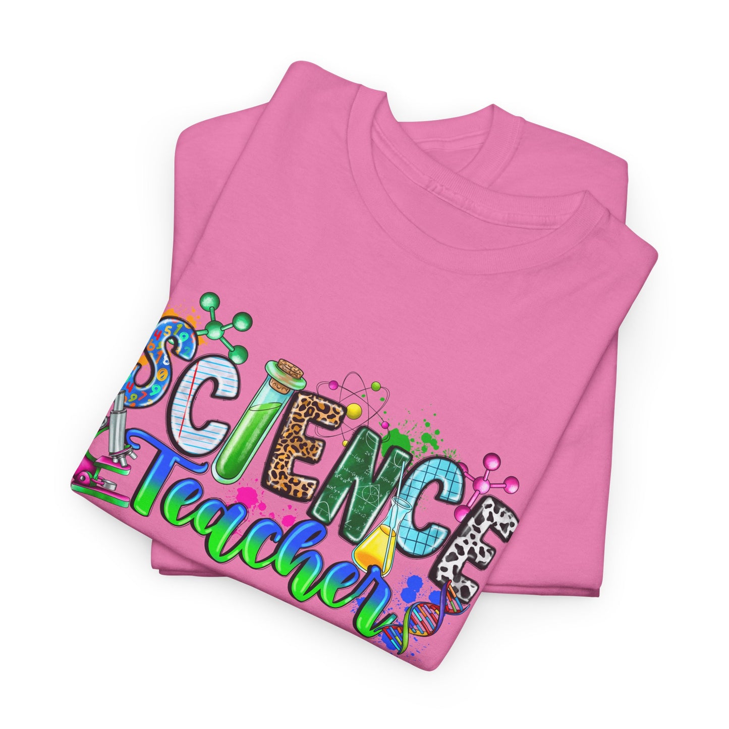 Science Teacher T-shirt Myfiercespirit Folded Front Azalea